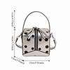 Unique PU Polka Dot Handbag Zipper Closure Top Handle Box Shaped Shoulder Bag Small Square Adjustable Strap Bucket Bag Commute
