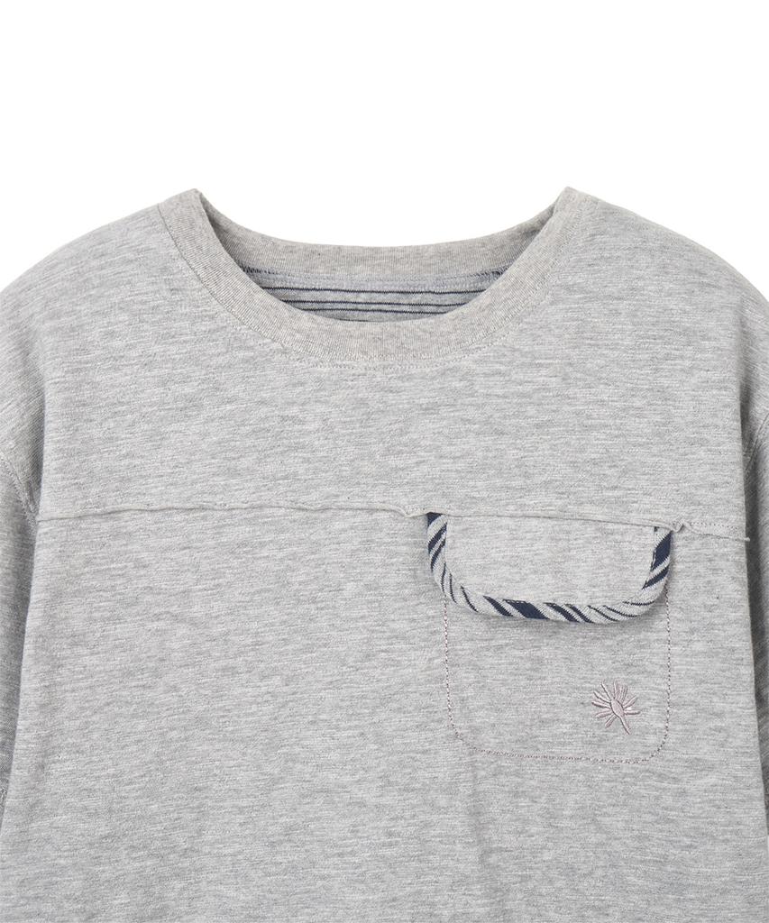 Dandel Dd Reversible Stripe Pocket Tee (Grey)