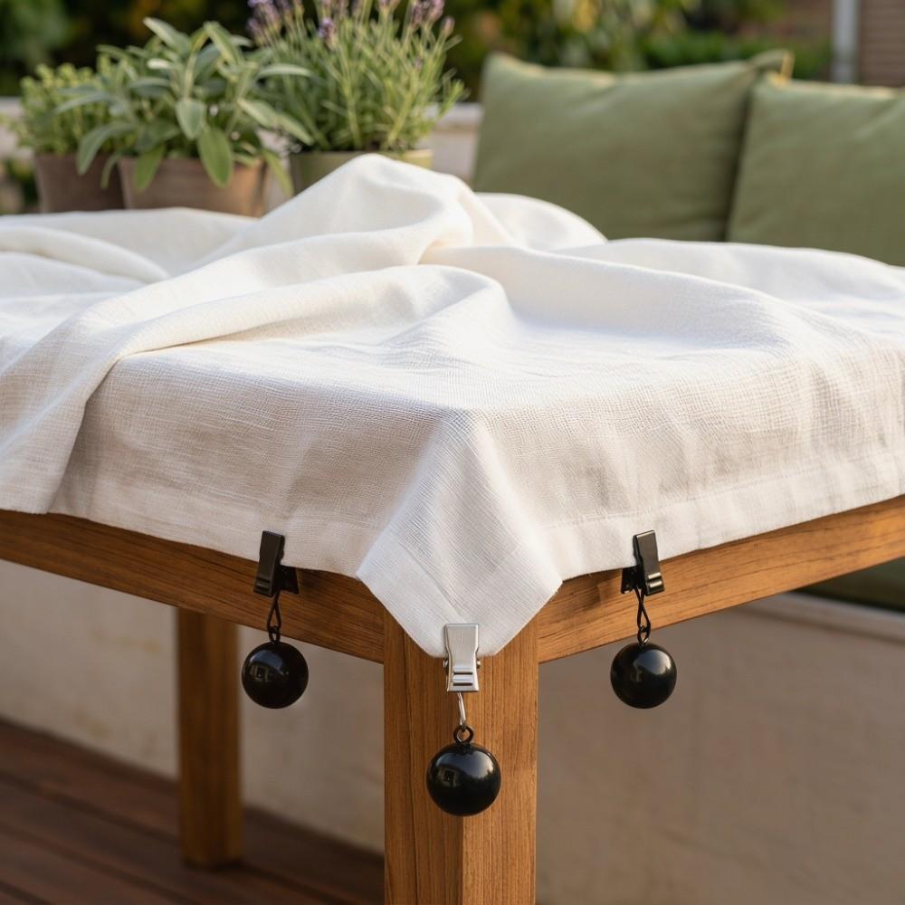 4 Pcs with Clip Curtain Weight Ball Windproof Curtain Weights Table Cloth Weights  Table Cover