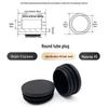 Black Round Plastic End Cap for Chair and Table Legs, Stainless Steel Plug, Tube Stopper