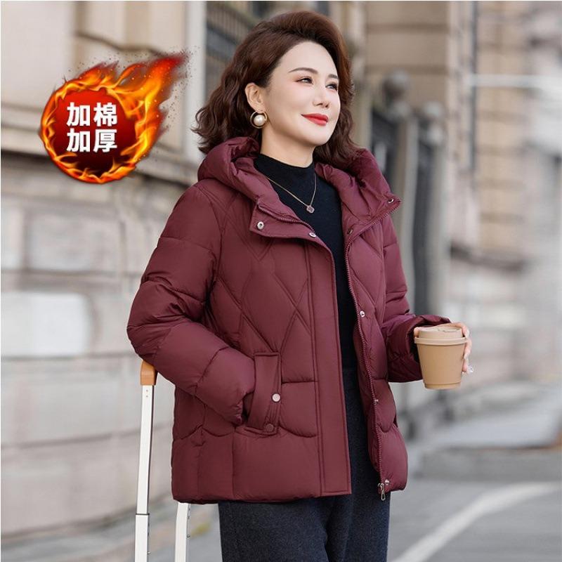 Daunenbaumwollgepolsterte Kleidung, Winter-Baumwolljacken, Kapuzenjacken, neue Herbst- und Winter-Baumwollkleidung, warme und verdickte Damen