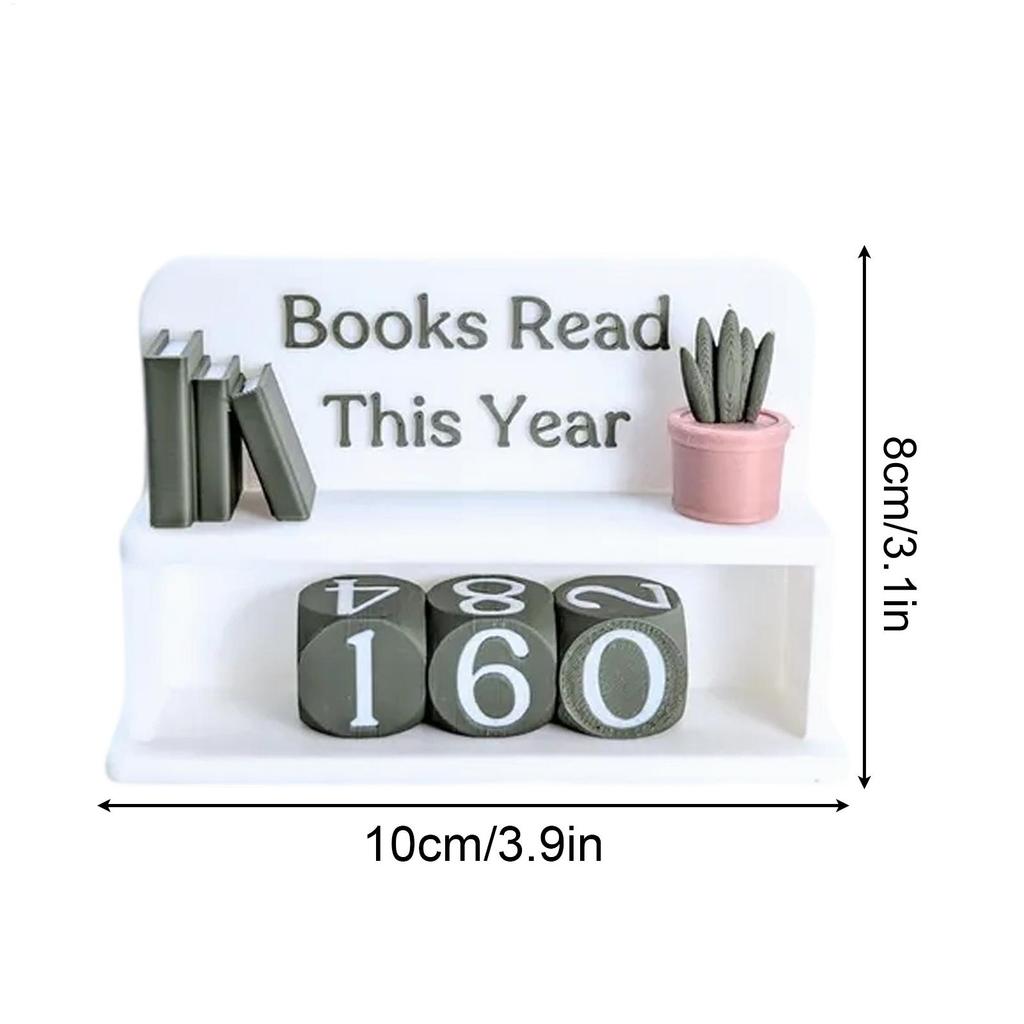 Books Read This Year Counting Ornaments 3D Printed Small Book Counter Library Decor Ornament for Teachers Writers Library Lovers