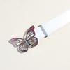 Fashionable Women's PU Leather Belt Decorative Coat Dress Waist Cincher with Dazzling Butterfly Rhinestone Clasp