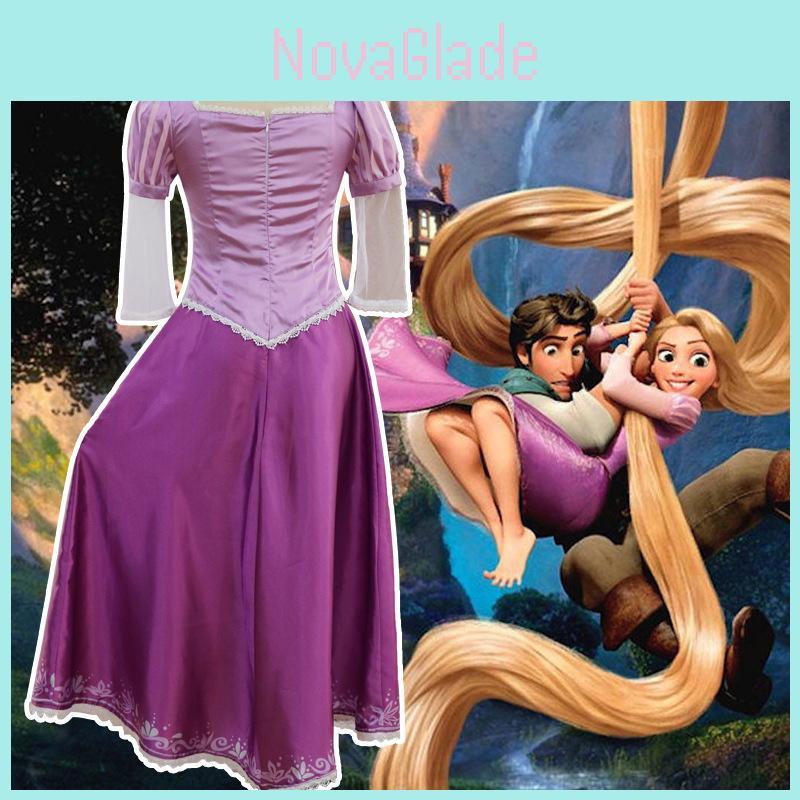 Elegant Adult Fairytale Princess Tangled Rapunzel Cosplay Costume For Halloween Parties