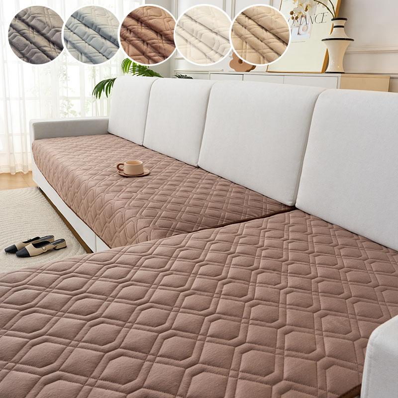 

2PC-Xiu Ge Sofa Mat Four Seasons Universal U-shaped Anti slip Cushion Modern New Combination Sofa Mat 90X160 90X210cm темно-коричневого кольору