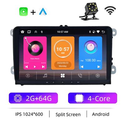 9" Auto-Multimediaplayer Android Carplay für VW/Volkswagen/Golf/Polo/Tiguan/Passat/B7/B6/Seat/Leon/Skoda/Octavia Radio GPS-Navigation 2+64GB