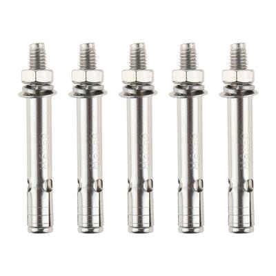 5 Pcs M6x60mm Stainless Steel Expansion Screw Expansion Bolt Anchor Sleeve Concrete Anchor Bolt Link Rod Wall Fastener Nail