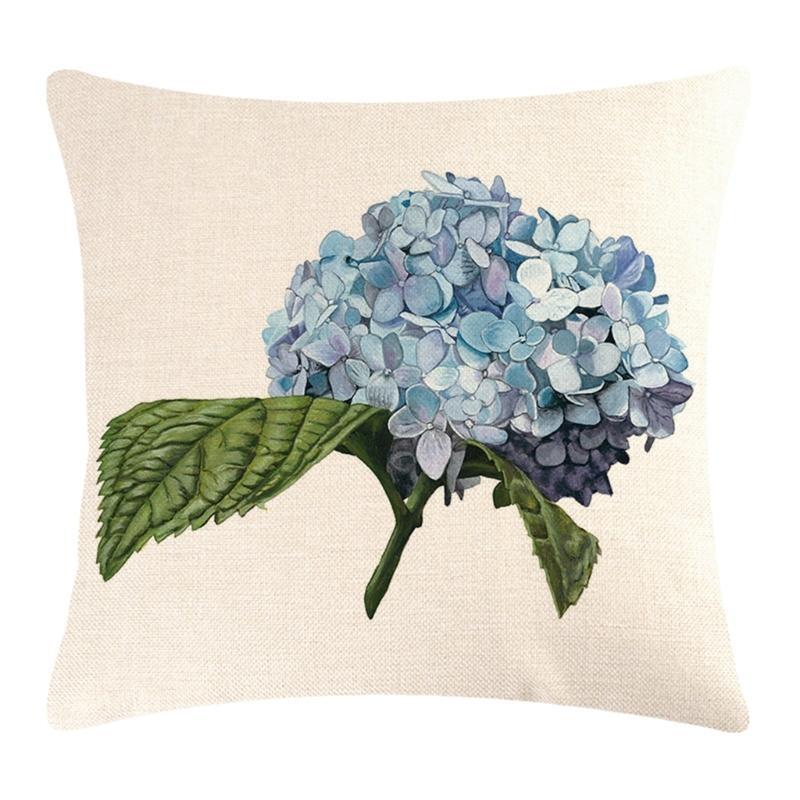 Mother Day Hydrangea Throw Pillow Cover Beautiful Flower Cushions Cover Elegant Pillow Case Fine Linen Material