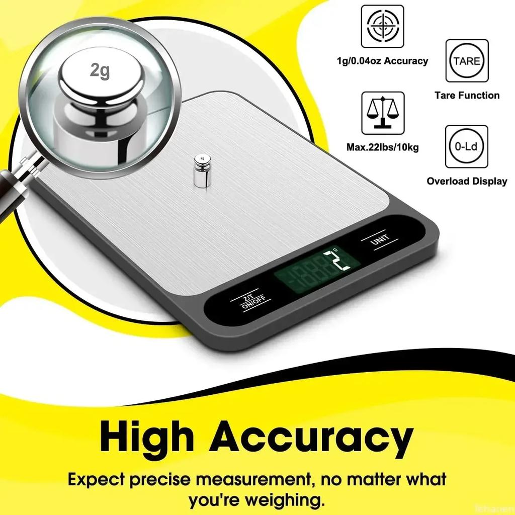 Bilancia da Cucina Digitale 10Kg/1g Bilancia Pesaprodotti Usb Bilance per Alimenti Caffè Smart Elettronica Impermeabile Bilancia Digitale per Pasticceria e Cucina