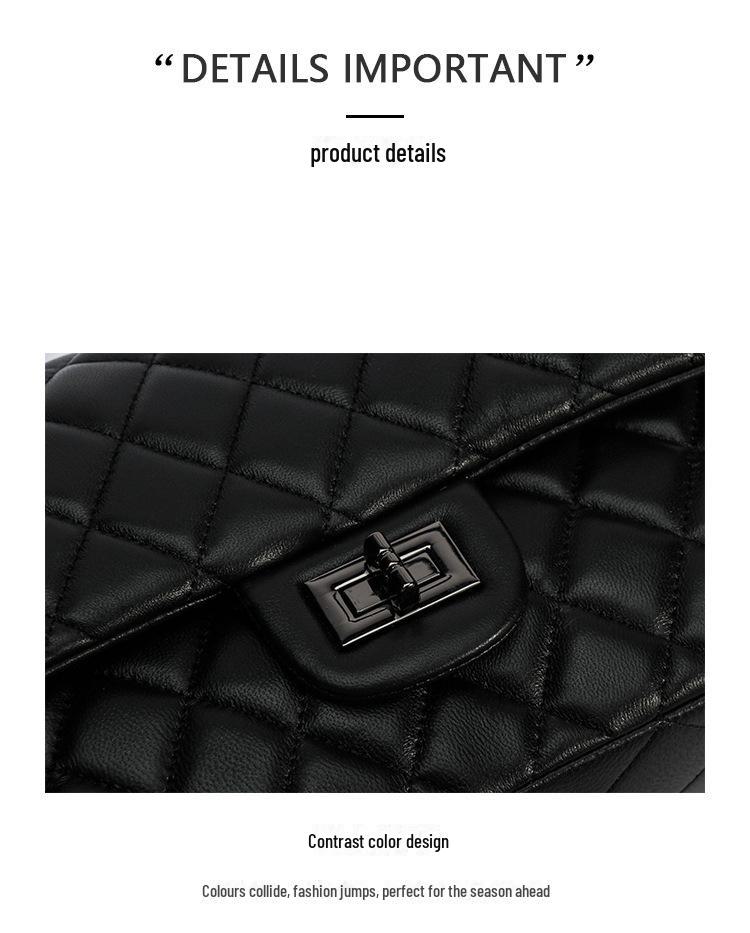 2024 Women's Small Fashion Diamond Chain Sheepskin Shoulder Bag