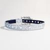 Women's Glittering Crystal PU Leather Belt for Trousers and Dresses Western Cowgirl Punk Styles Waiststrap for Daily