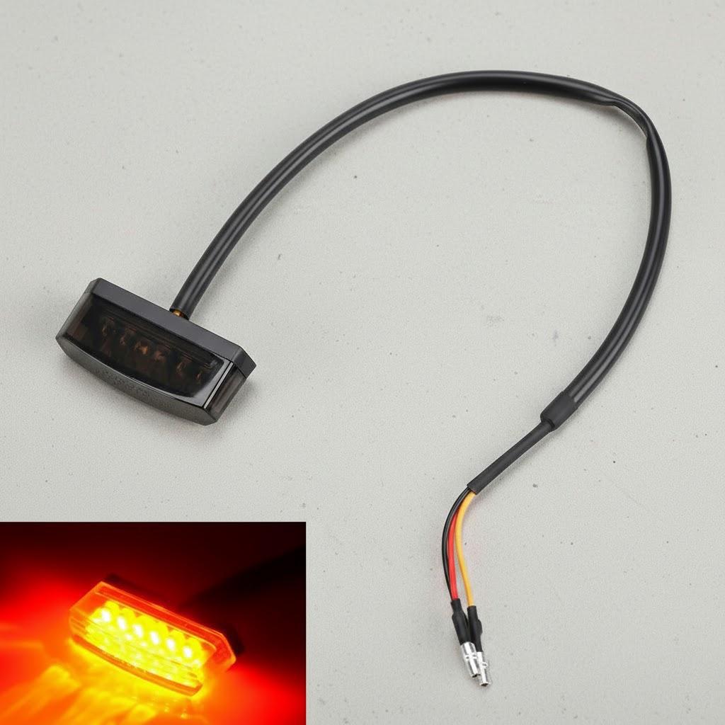 

Universal Motorcycle LED License Plate Tail Light Brake Stop Turn Signal Blinker Rear Lamp Number Plate Lighting Kit чёрный