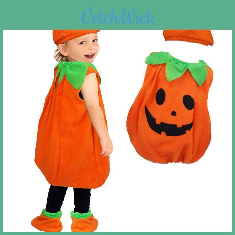 Vibrant Orange Pumpkin Fancy Dress For Children Halloween Celebration Events