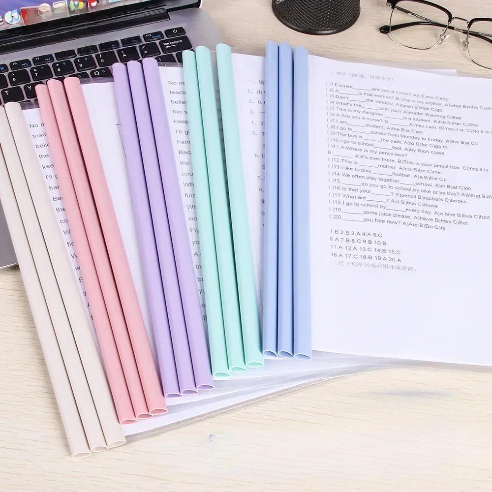 10pcs 22.5x30.5cm A4 Transparent Document Sliding Bar File Folder Report Cover Spine Bar for School Office Supplies Accessories