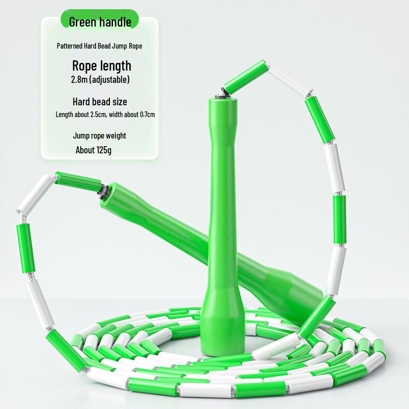 Bamboo Patterned PE Beads Jump Rope for Students & Adults - Sports Training & Competition