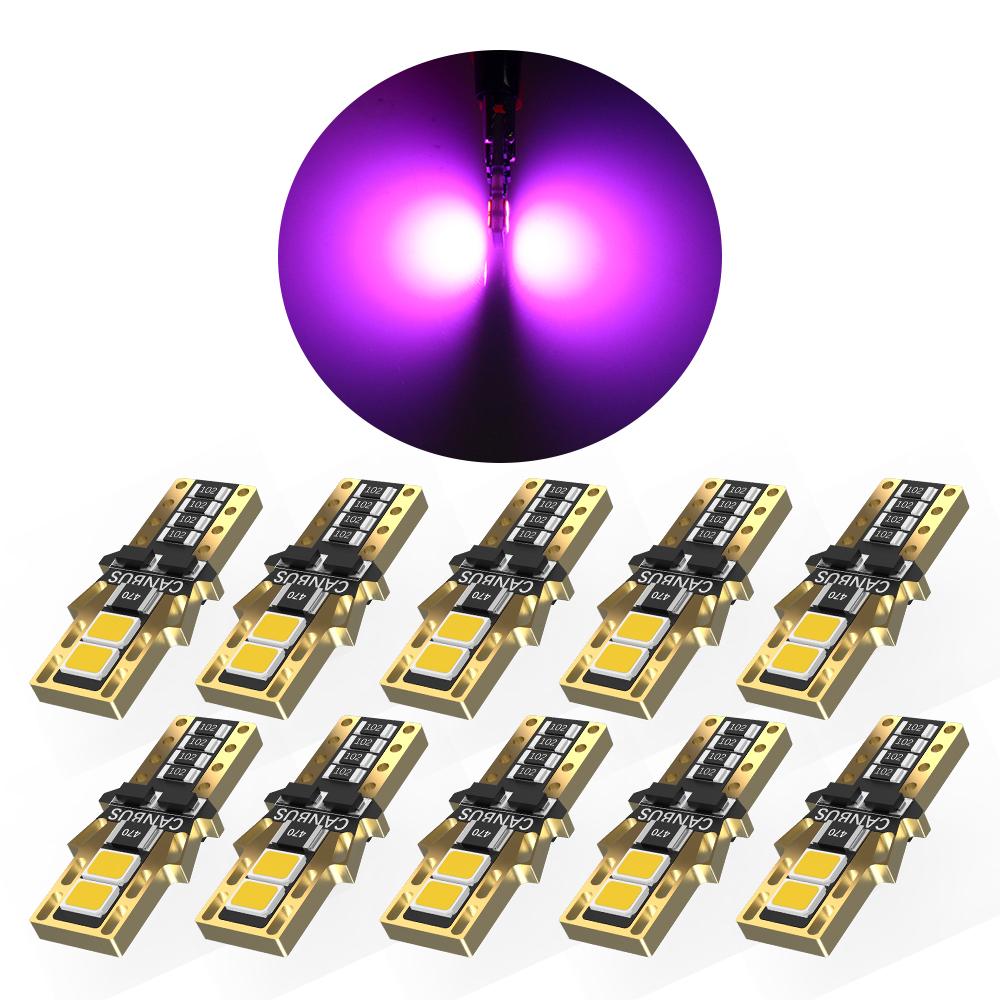 10PCS W5W LED T10 LED Bulb Canbus For BMW Opel Car Parking Dome Lights Interior Map Dome Lights 6500K Warm White Ice Blue Purple Dome Lights 6