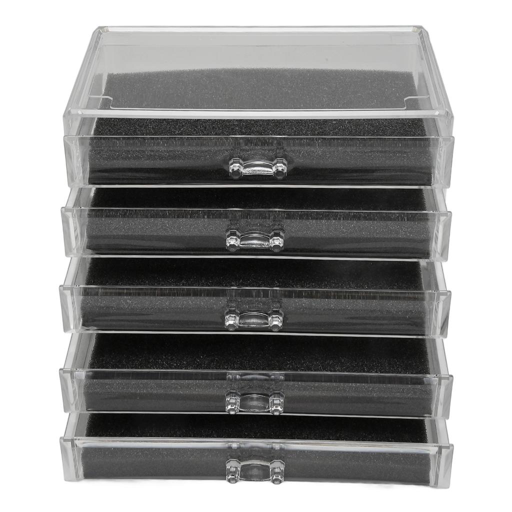5 Layer Jewelry Drawer Storage Box Case Transparent Acrylic Desktop Cosmetic Makeup Drawer Storage Cabinet