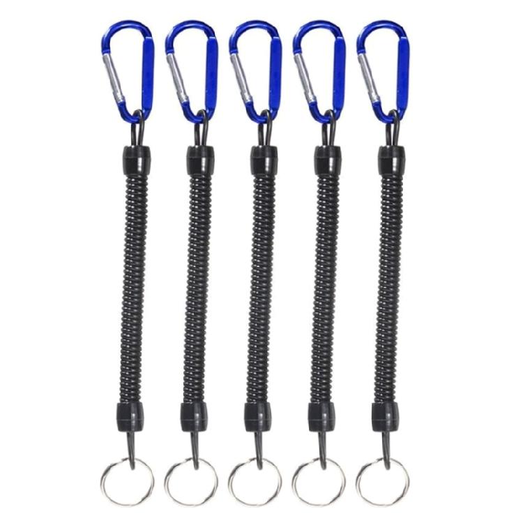 5Pcs Fishing Lanyards with Carabiner Fishing Coiled Lanyards for Plier, Boatings