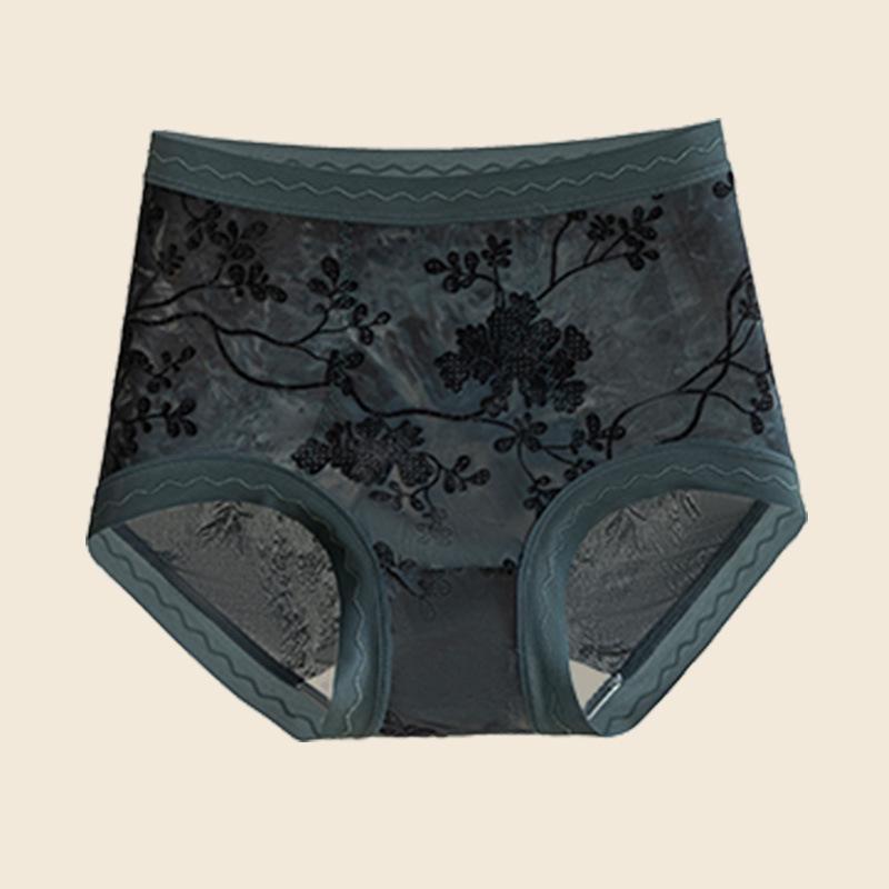 

Chinese Style High-Waisted Tummy Control Seamless Jacquard Hip-Lifting Panties with 10A Mulberry Silk Crotch L (80-120 jin)