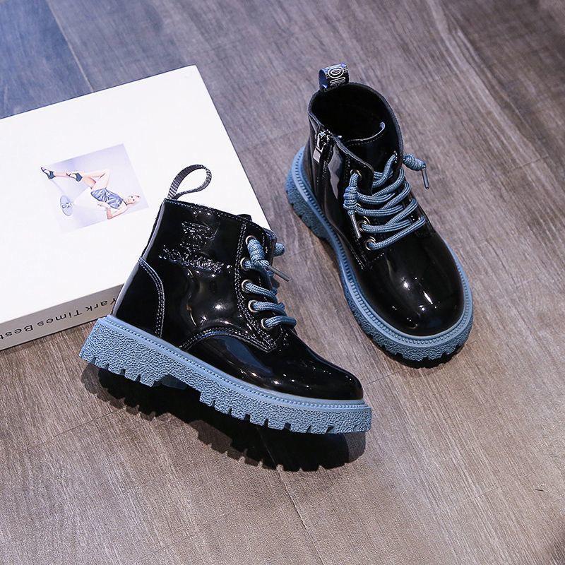 

Девичьи лакированные ботильоны - Осень/Зима Плюс Бархат, Дизайн на молнии, Отделка пайетками, Подходят для детей среднего и старшего возраста и младенцев 31 (Insole 19.5cm)