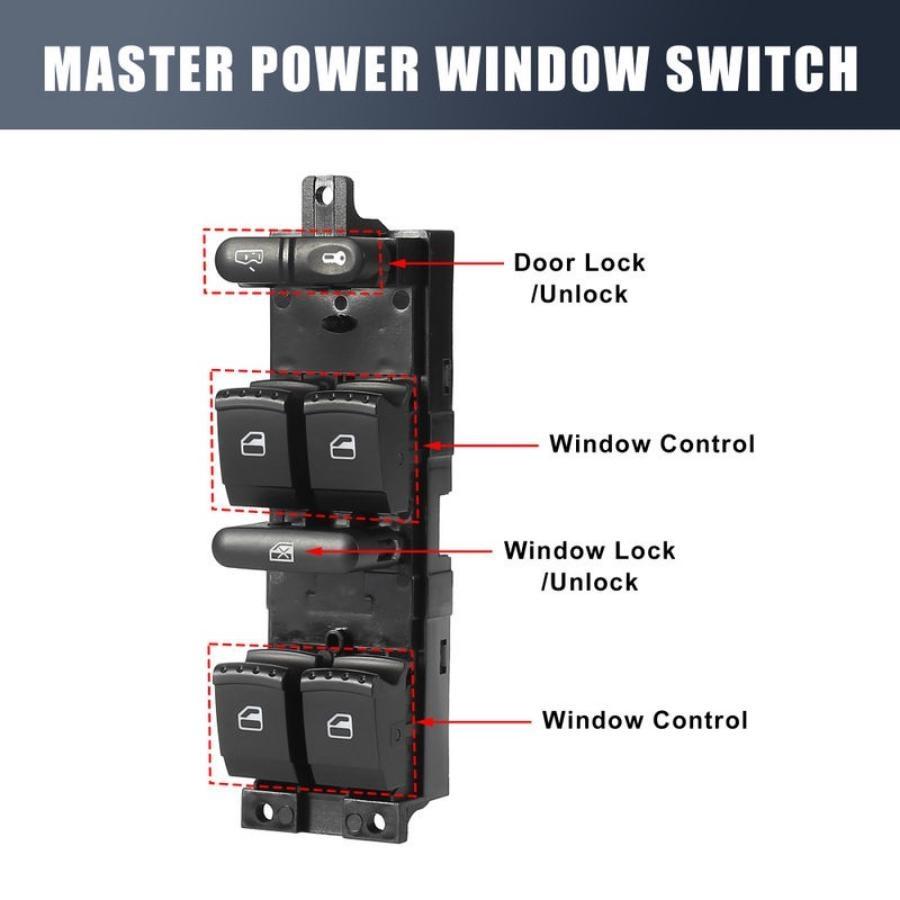 Przełącznik szyb samochodowych podnośnik elektryczny przycisk sterowania elektrycznego strona kierowcy dla Volkswagen Passat 1999-2004 1J4959857D
