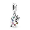 New S925 Silver Color Eggshell Painter's Palette Artist Charms Beads Fit  S925 Original Bracelets DIY Jewelry Birthday Gift