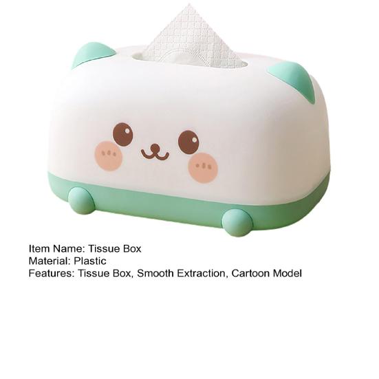 Tissue Box Dustproof Large Diameter Paper Port Tissue Holder Cute Animal Face Decorative Container for Living Room