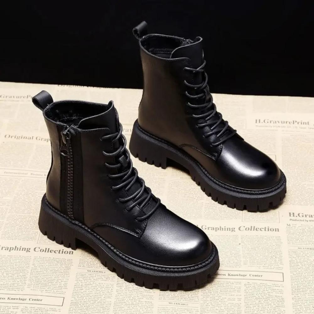 Thick-soled Female British Style  New Boots Wild Winter Short Boots Women Shoes Cotton Shoes Winter Plus Velvet