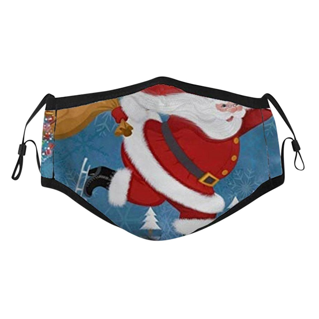 Activated Carbon Outdoor Mouth Christmas Print Face Mask  Mask