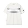 Heritage Simple Fashion Classic Casual Comfortable Versatile Striped Knit Short Sleeve T-Shirt Men Tops Cloud-White F11M628120FWT