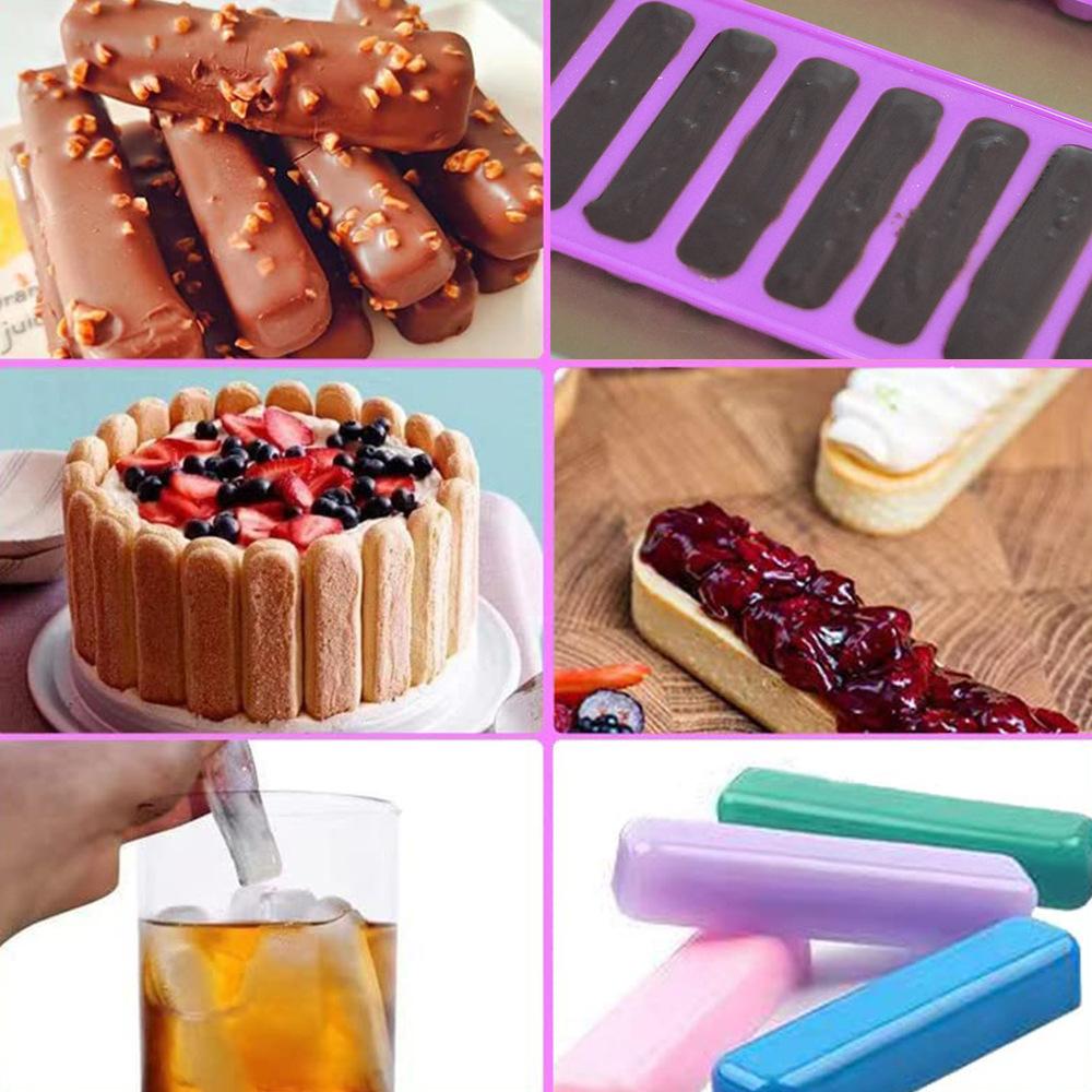 10 Small Square Column Silicone Cake Molds Handmade DIY Long Ice Tray Jelly Mold