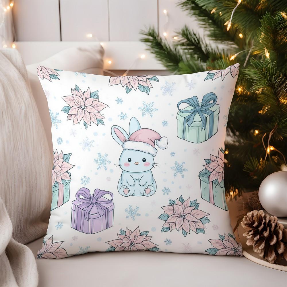 Home Decor Christmas Patterns Santa & Holiday Decor Pillow Pattern Cushion Cover Suitable for Sofa Bedroom Car Pillow Cover