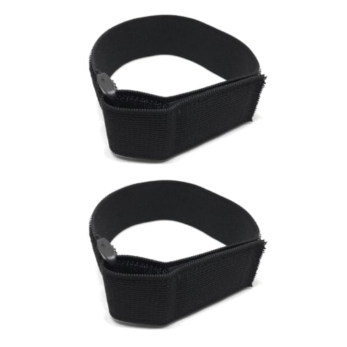 wumio Velcro Fastening Belts, Set of 2, 3.8cm Wide x 43cm Long, Cargo Tie-Down, Secures, Bands with Buckles, Durable, Bicycle, Motorcycle, Hem Fastene