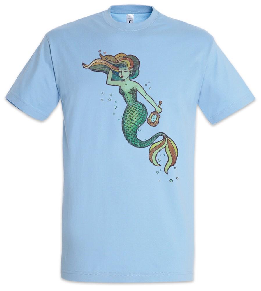 

Mermaid I Men s T-Shirt Sailor Sailor Sailor Tattoo Mermaid Ship 4XL
