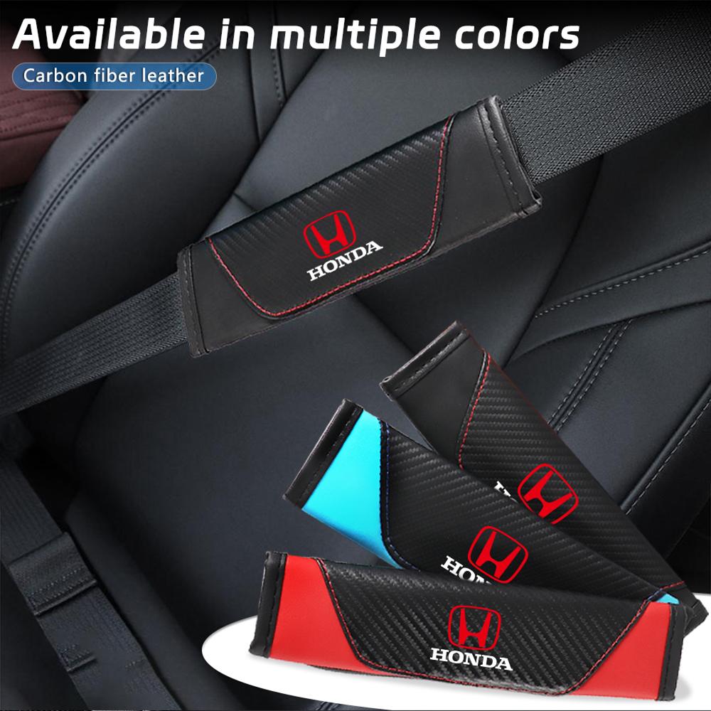 2pcs Car Safety Belt Cover Adjustable Seat Belt Cover Shoulder Protector Pad For Honda Civic Accord CRV Jazz Fit Odyssey 10th RV4