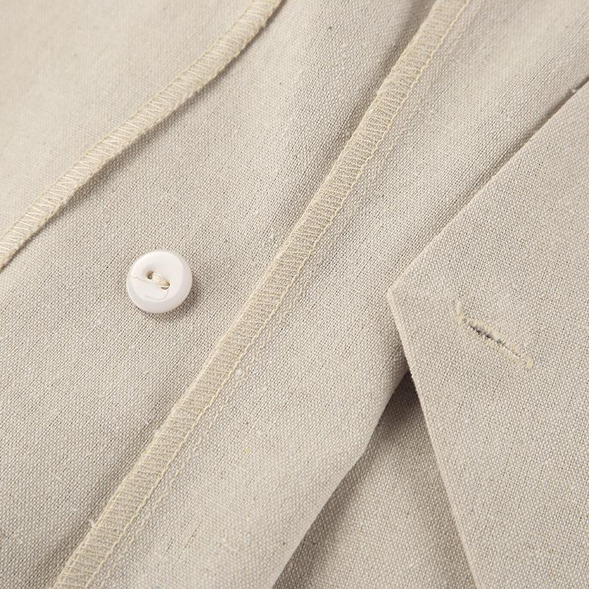 Khaki high-end sleeveless cotton and linen vest set 1116 European and American spring and summer fashion new two-piece set for women