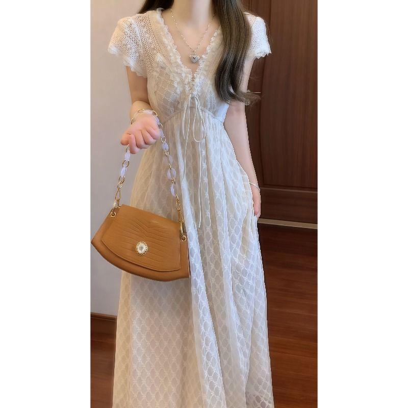 Korean Style Elegant French V-Neck Dress - Summer 2026