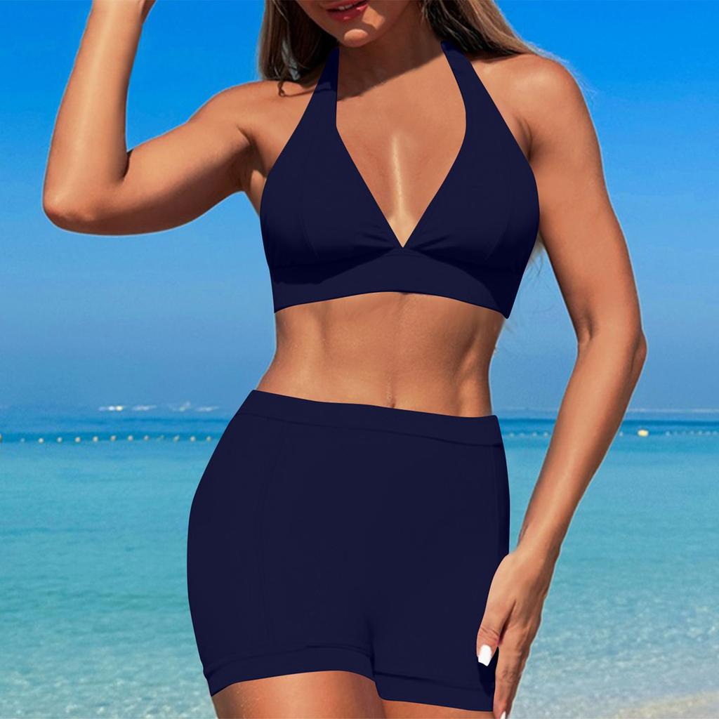 Women's Sexy Two-piece Swimsuit Bikini Strap Back Swimsuit With Steel Bracket Breast Pad