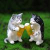 Handicraft Beer Cat Figures Cartoon Cat Statue Toy Funny Cat Center Console Ornaments  Home Decor
