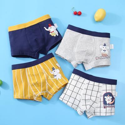 4 unids/lote de ropa interior de algodón para niños, Boxer para niños, bragas para bebés, calzoncillos para niños y adolescentes de 2 a 12 años