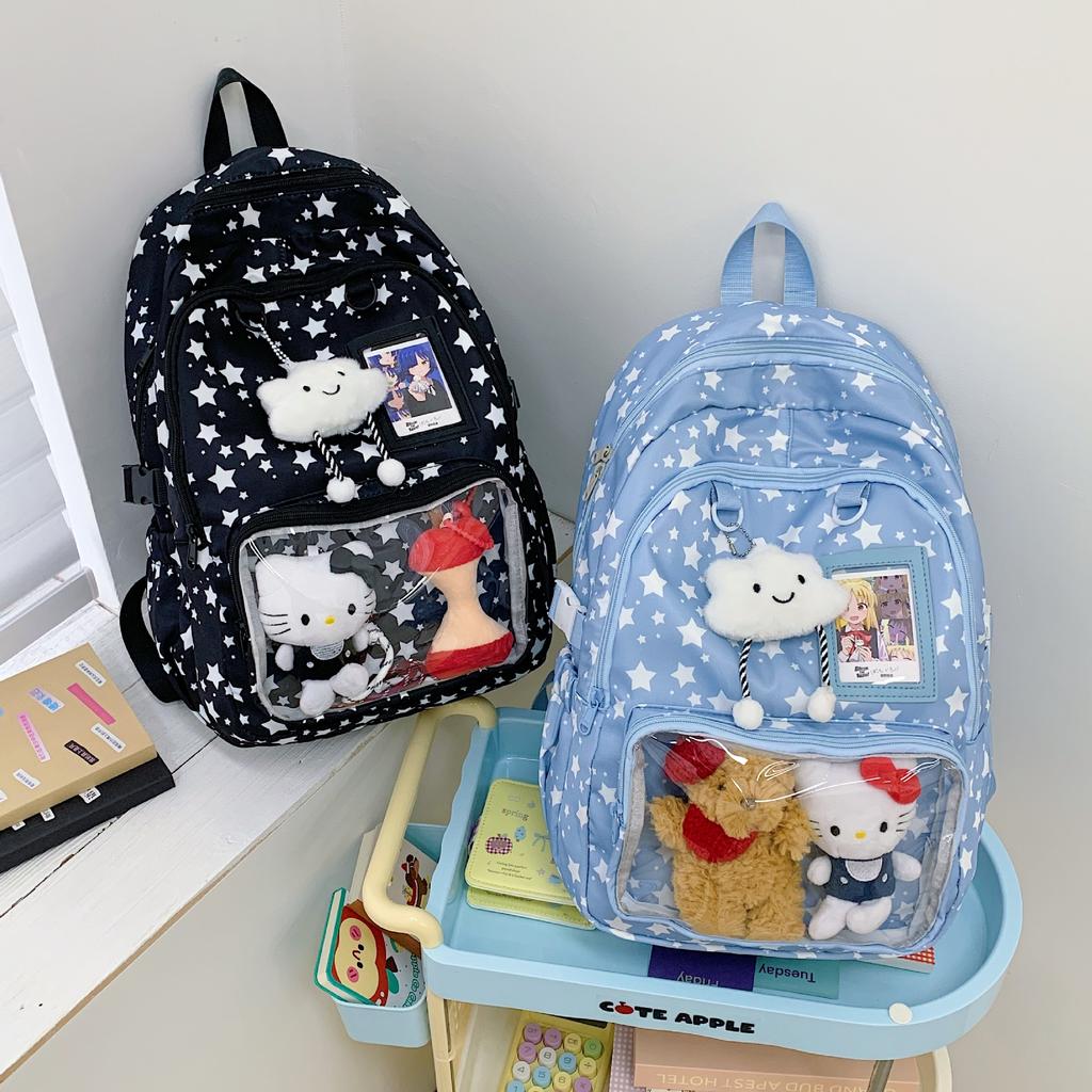 Schoolbag Japanese new high-value student schoolbag, fresh, sweet and transparent, large-capacity lightweight backpack