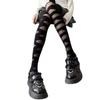 Lolita Straps Y2k Stockings White Pure Desire Socks Subculture Long Knee Socks Black and White Silk Thin Babes
