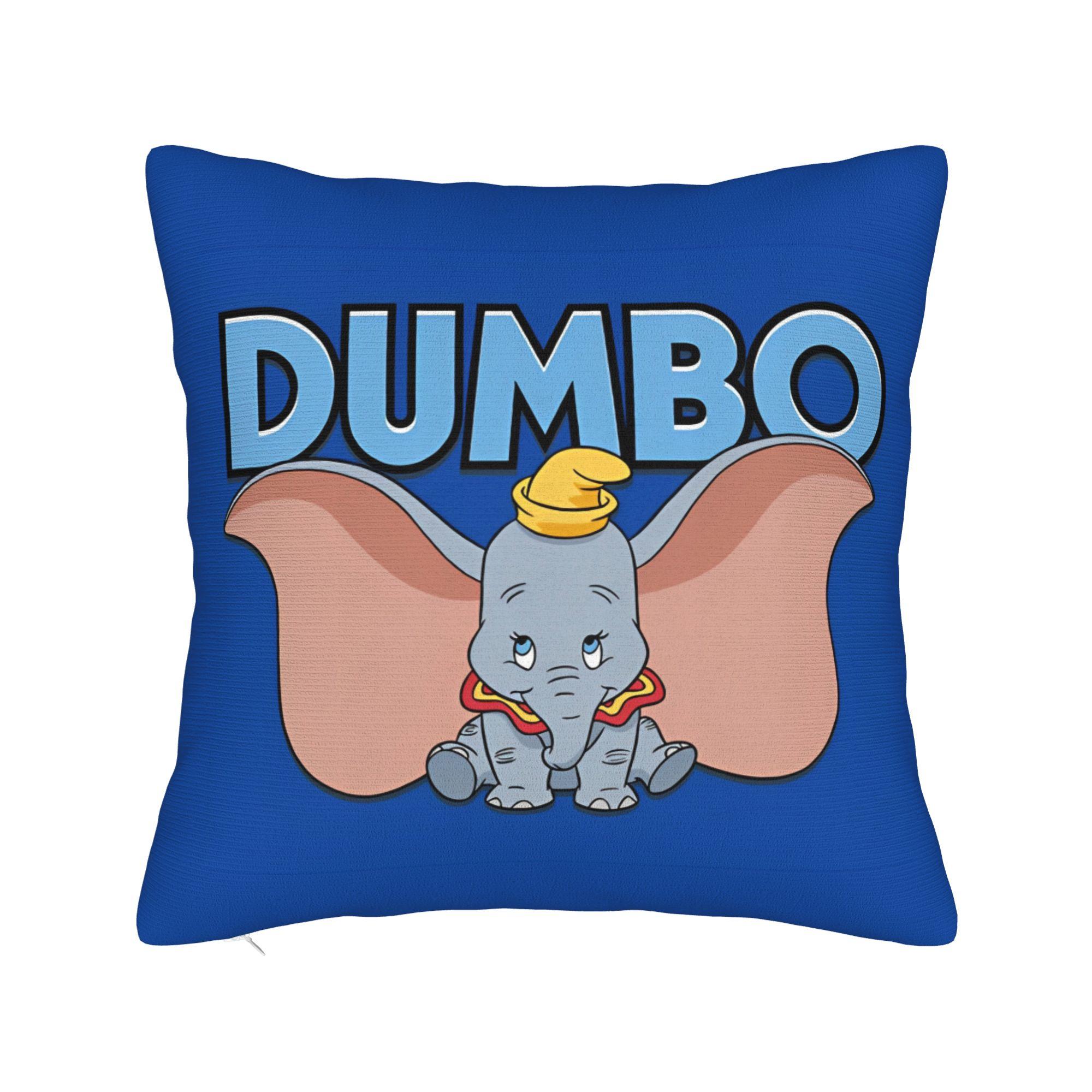 Dumbo Elephant Cartoon Square Pillow Cases Circus Carnival Cute Cushion Cover Creative Decor Pillowcover for Home 45x45cm 30cmx30cm