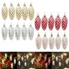 5x Christmas Tree Pinecones Ornaments Shatterproof Shiny Xmas Pinecones Small