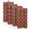 4 Pack Chocolate Flower Molds Reusable Silicone Cake Chocolate Candy Fondant Mold Durable Rose Floral Mould for Baker Ice Butter
