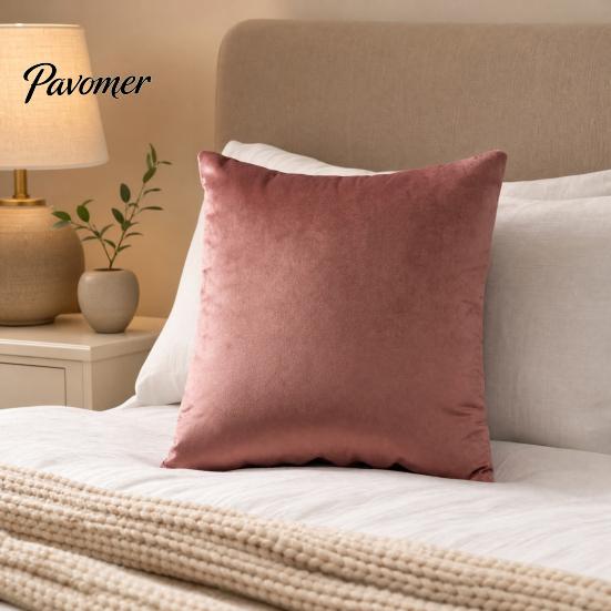 High-density Velvet Pillow Cover Solid Color Cover, Soft Plush Throw Case, 17.7x17.7 Inch Pillowcase Smooth Cushion for Sofa, Bed, Office, Cozy