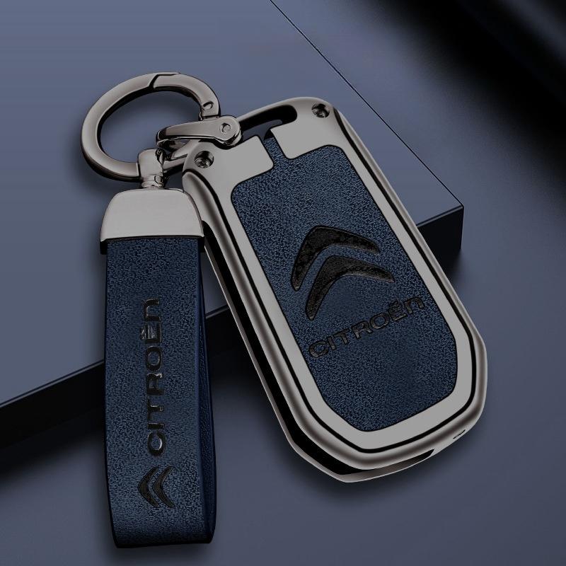 Zinc Alloy Car Key Case Cover Citroen C4 C5 C3 C1 C2 C6 C8 Picasso Berlingo VTS Xsara C-Crosser C-Elysee Jump KeyChain Metal Key