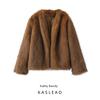 Kaslead New Arrival Women's Clothing Fashion Style Stylish Simple and Versatile Elegant Imitation Fur Cardigan Outwear