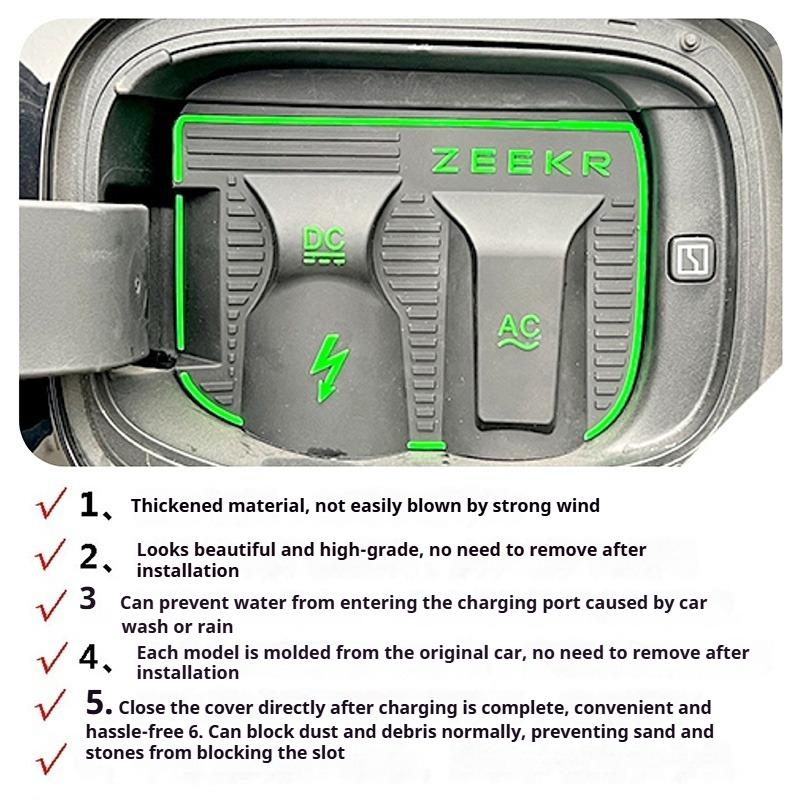 For Zeekr 001 007 7X Special Car Charging Gun Rain Cover New Energy Car Charging Port Waterproof Dust-proof Seal Protector Cover