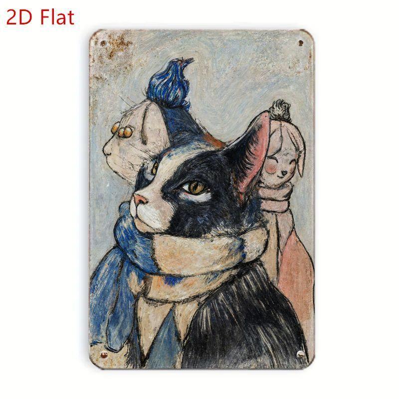 Retro Metal Sign Cute Pets Wall Decor Tin Plate Art for Living Room Bar Cafe